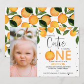 De Oranje foto van het meisje, de eerste verjaarda Kaart (Voorkant / Achterkant)