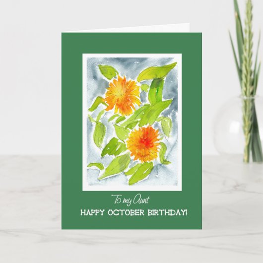 De oranje Goudsbloemen van de Pot voor de Kaart (Voorkant)