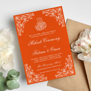 De Oranje islamitische Henna Mehndi ceremonie Kaart
