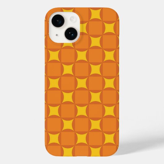 De oranje jaren 70 stijl cirkel Case-Mate iPhone case (Achterkant)