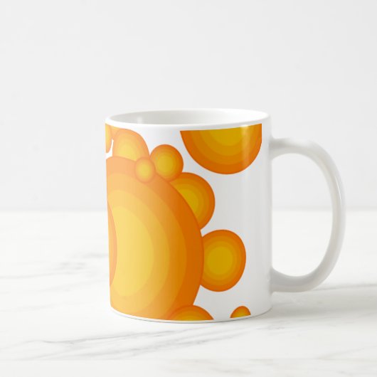 De oranje jaren 70-stijl koffiemok (Rechts)