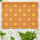 De oranje jaren 70 stijlcirkel theedoek (Gevouwen)