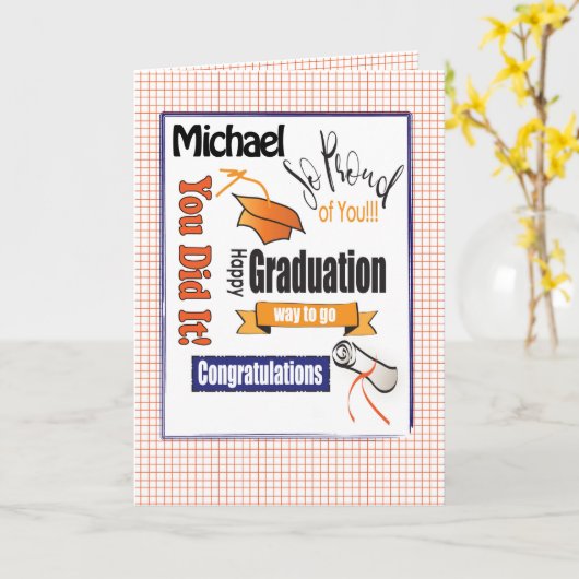 De Oranje Kaart van het Afstuderen van de douane a (Gele Bloem)