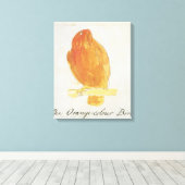 De Oranje kleurenvogel uit 'zestien tekeningen van Canvas Afdruk (Insitu (Houten vloer))