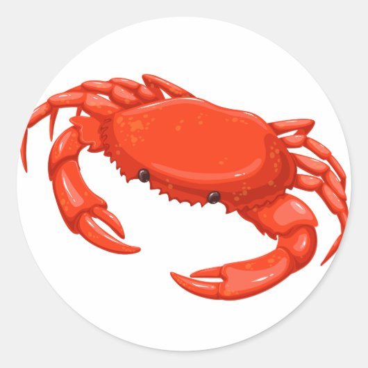 De Oranje krab Ronde Sticker (Voorkant)