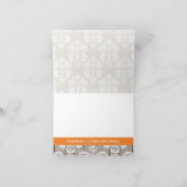 De oranje Kruik van de Metselaar van het Monogram Bedankkaart (Binnen)