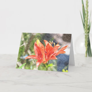 De Oranje Lelie Notecard van de waterverf Bedankkaart