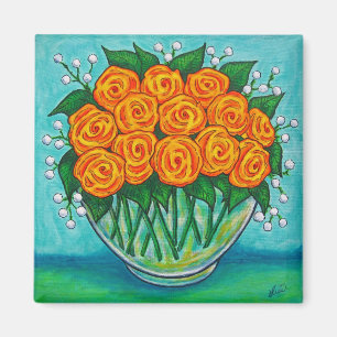 De oranje Magneet van de Rozen van de Hartstocht
