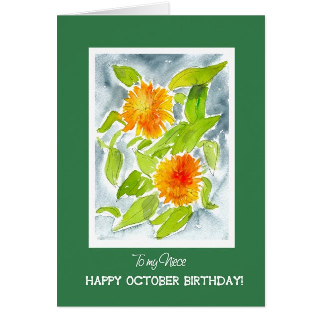 De Oranje Marigolds Niece's Oktober Dag (Voorkant)