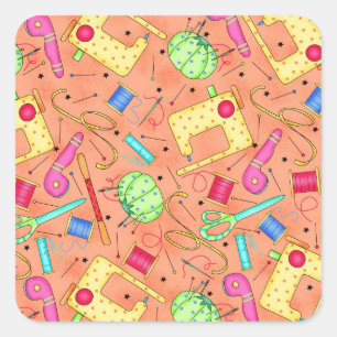 De oranje Naaiende Sticker van Begrippen