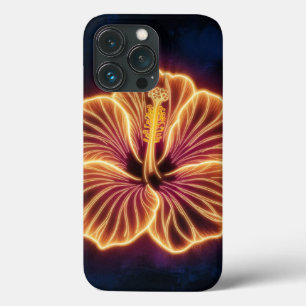 de oranje neon hibiscus bloem, oranje hibiscus Case-Mate iPhone case