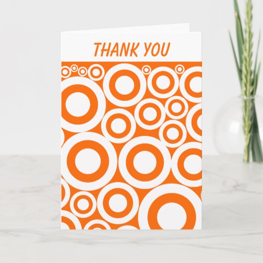 De oranje Retro Ringen danken u Bedankkaart (Voorkant)
