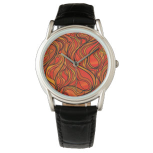 De oranje Samenvatting van het Glas in lood Horloge