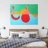 De Oranje Sleutel Moderne Kunstprint Canvas Afdruk (Insitu (Slaapkamer))
