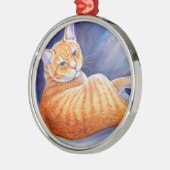 De Oranje tablet tikken Metalen Ornament (Links)