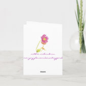 De oranje Waterverf van de Bloem van Gladiola van Bedankkaart (Achterkant)