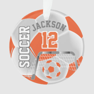 De oranje & Witte Sport van het Voetbal Ornament