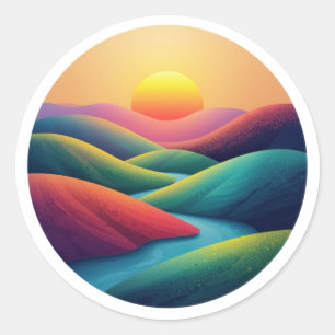 De Oranje Zon Ronde Sticker