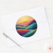 De Oranje Zon Ronde Sticker (Envelop)