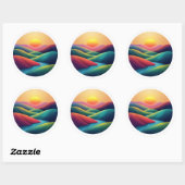 De Oranje Zon Ronde Sticker (Vel)
