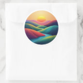 De Oranje Zon Ronde Sticker (Tas)