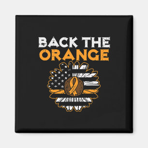 De Oranje Zonnebloem Amerikaanse Vlag Leukemie Awa Magneet