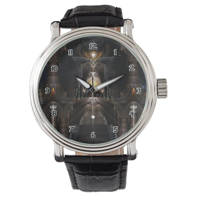 De Orb Van Acrellis Fractale Kunst Horloge (Voorkant)