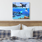 De Orca familie Canvas Afdruk (Insitu (Slaapkamer))