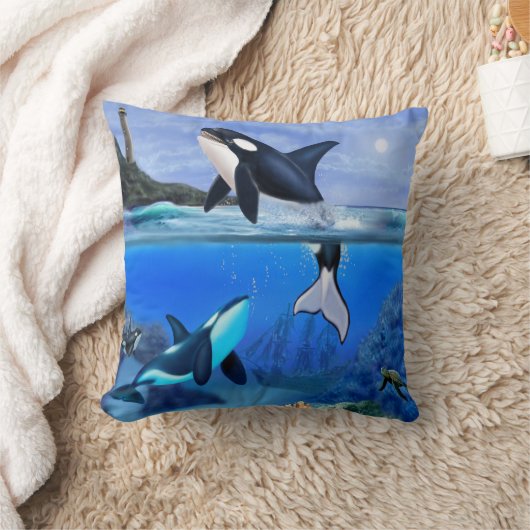 De Orca familie Kussen (Deken)