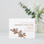 De orchidee minnaar bruine moderne bruiloft redt d save the date (Staand voorkant)