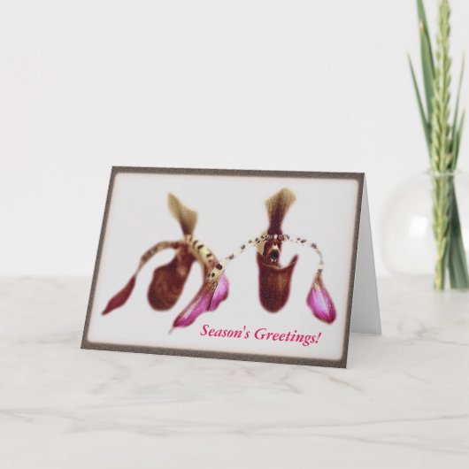 De Orchidee van de Bloem van Kerstmis Feestdagen Kaart (Voorkant)