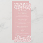 De Orde van Dienst van Sarah Jane Roze & Wit Programmakaart (Voorkant / Achterkant)