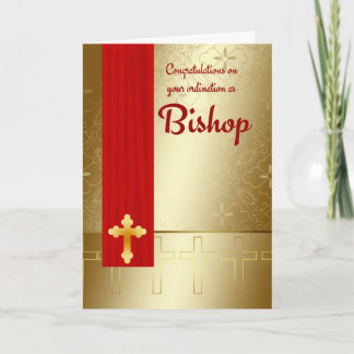 De Ordening van de Bischop van gelukwensen in Rood Kaart