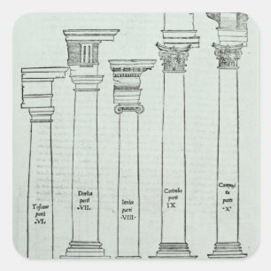 De Orders van Architectuur Vierkante Sticker