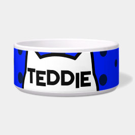 De oren van de rode blauwe kat voerbakje