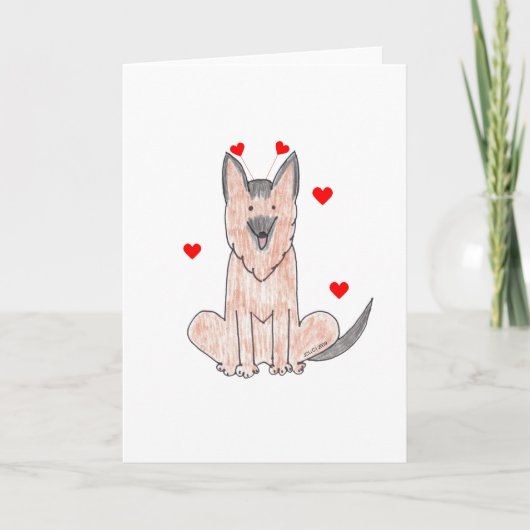 De Oren van Valentijn van de Duitse herder Feestdagen Kaart (Voorkant)
