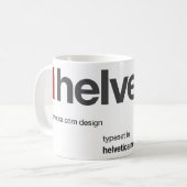 De originele Big LoveHelvetica Logo Mok (Voorkant links)