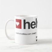 De originele Big LoveHelvetica Logo Mok (Links)