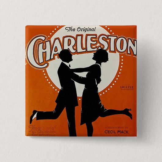 De originele Charleston Vierkante Button 5,1 Cm (Voorkant)