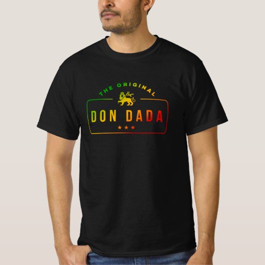 De originele Don Dada Rasta kleuren reggae T-shirt (Voorkant)