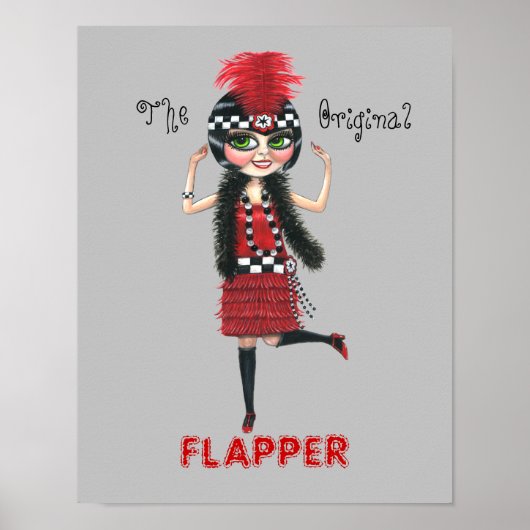 De originele Flapper Girl Roaring '20s Cute Doll Poster (Voorkant)