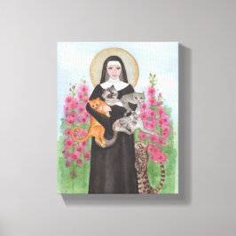 De originele gekke kat dame St Gertrude Canvas Afdruk