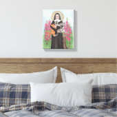 De originele gekke kat dame St Gertrude Canvas Afdruk (Insitu (Slaapkamer))