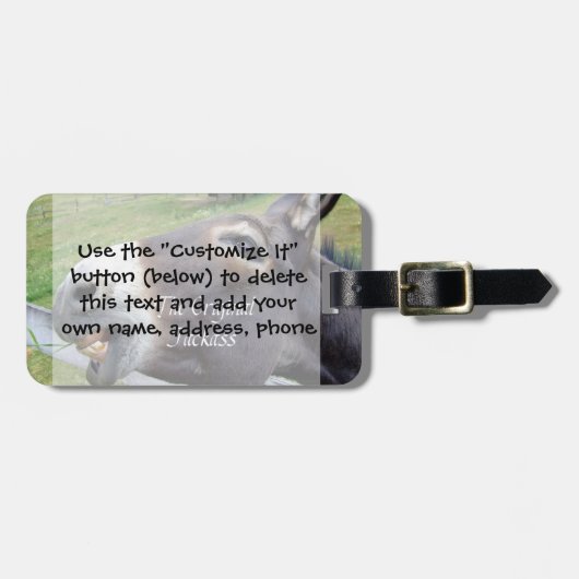 De originele Jackass Funny Donkey Mule Boerderij A Bagagelabel (Voorkant horizontaal)