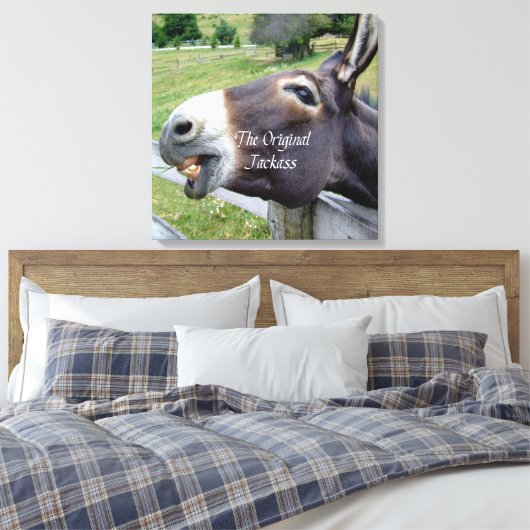 De originele Jackass Funny Donkey Mule Boerderij A Canvas Afdruk (Insitu (Slaapkamer))