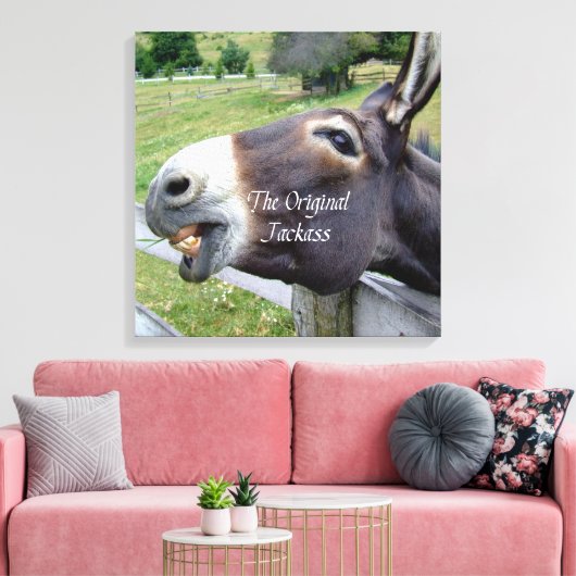 De originele Jackass Funny Donkey Mule Boerderij A Canvas Afdruk (Insitu (Woonkamer))