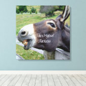 De originele Jackass Funny Donkey Mule Boerderij A Canvas Afdruk (Insitu (Houten vloer))