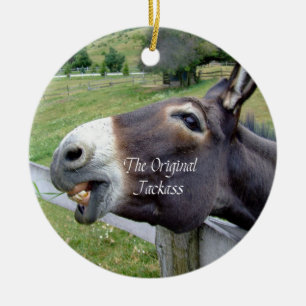 De originele Jackass Funny Donkey Mule Boerderij A Keramisch Ornament