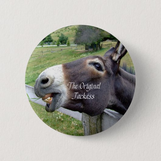 De originele Jackass Funny Donkey Mule Boerderij A Ronde Button 5,7 Cm (Voorkant)