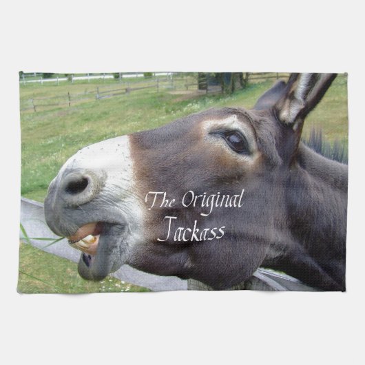 De originele Jackass Funny Donkey Mule Boerderij A Theedoek (Horizontaal)